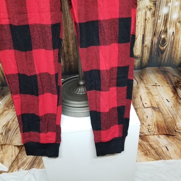 Old Navy Red Buffalo Plaid Christmas Men's XL Tall Drawstring Jogger Pajamas - Picture 3 of 7